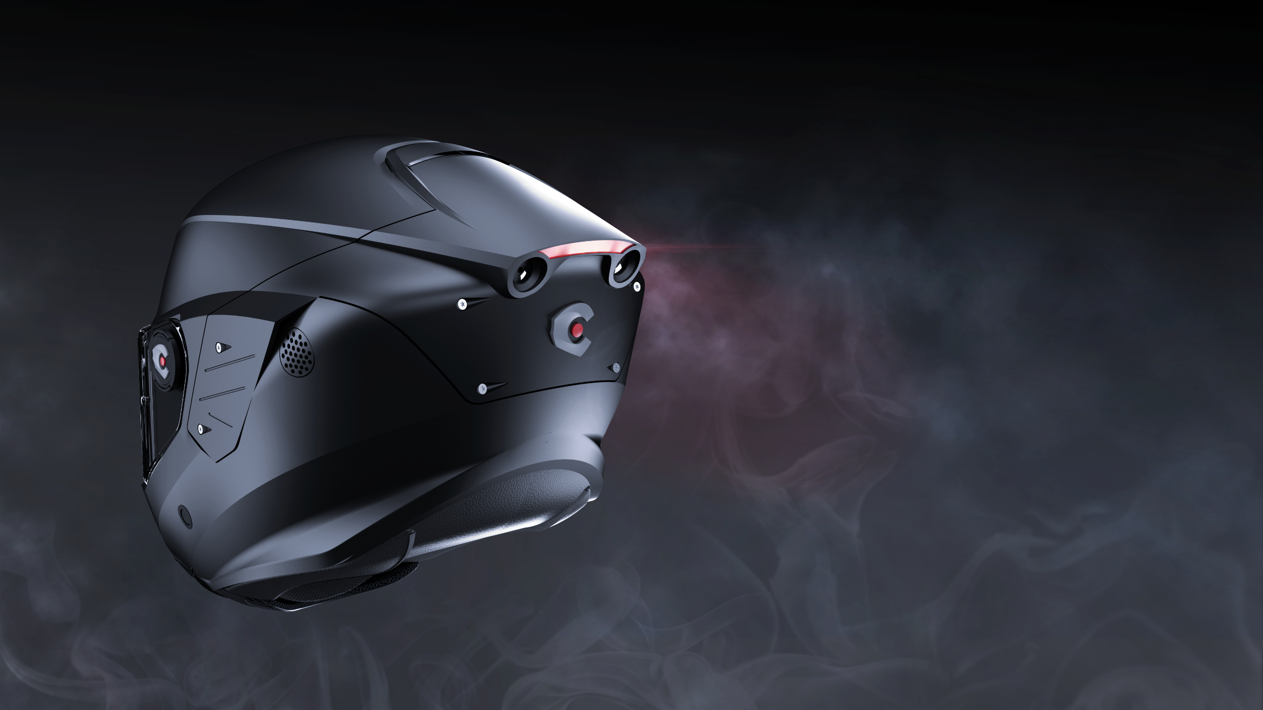 smart motorcycle black helmet